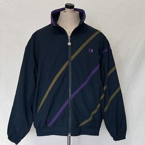 Vintage Fred Perry Windbreaker 90s Baggy Jacket Pockets Tennis Track Suit Size M
